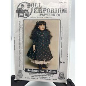 Doll Dress Patterns 25” Emporium Pattern Co. Designs Dallas Praire Dress Western